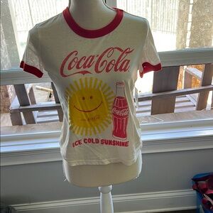 Coca Cola White and Red Graphic T-Shirt